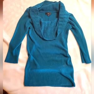 IZ Byer Turquoise cowl neck sweater